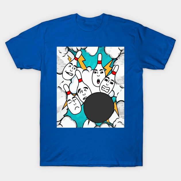 Funny Skittles Bowling Match T-Shirt by flofin